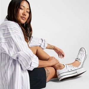 Converse White Platform All Star Low-tops 7.5